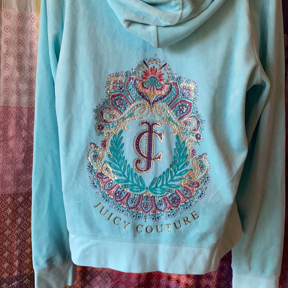 Juicy Couture Turquoise Velour Hoodie